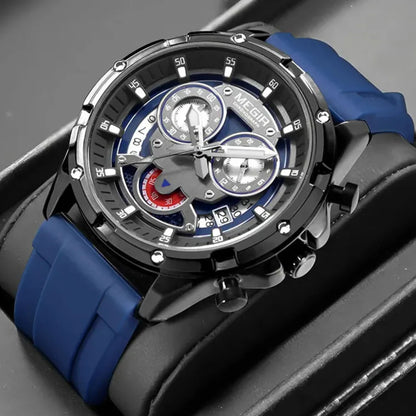 MEGIR 2248 Orologio al quarzo da uomo personalizzato con cinturino in silicone, luce notturna, orologio sportivo alla moda, impermeabile, con calendario