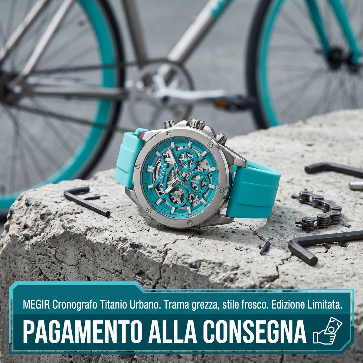 MEGIR 2248 Orologio al quarzo da uomo personalizzato con cinturino in silicone, luce notturna, orologio sportivo alla moda, impermeabile, con calendario