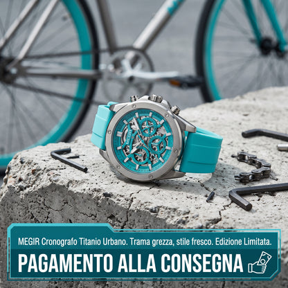 MEGIR 2248 Orologio al quarzo da uomo personalizzato con cinturino in silicone, luce notturna, orologio sportivo alla moda, impermeabile, con calendario