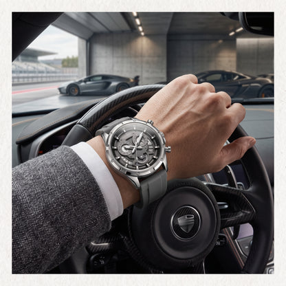 MEGIR 2248 Orologio al quarzo da uomo personalizzato con cinturino in silicone, luce notturna, orologio sportivo alla moda, impermeabile, con calendario